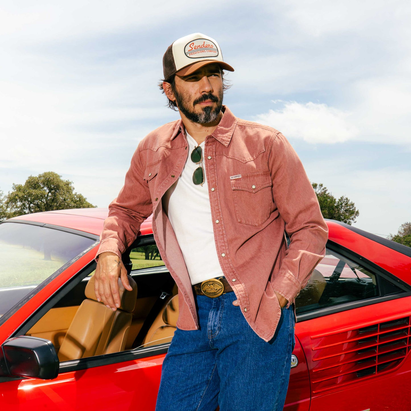 Sendero Provisions Co. The Wyatt Pearl Snap Long Sleeve Denim Shirt