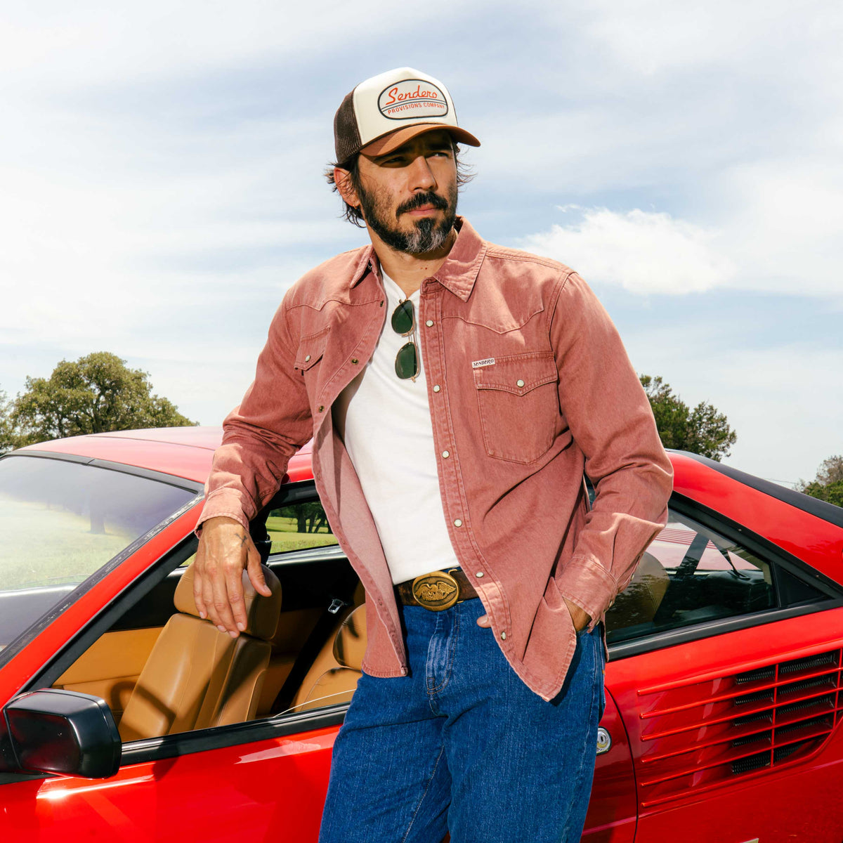 Sendero Provisions Co. The Wyatt Pearl Snap Long Sleeve Denim Shirt