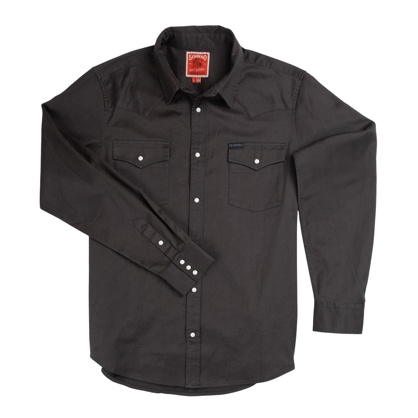 Sendero Provisions Co. The Wyatt Pearl Snap Long Sleeve Solid Shirt