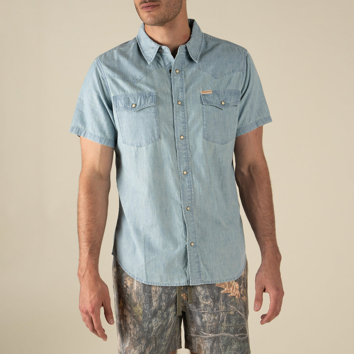 Sendero Provisions Co. The Wyatt Pearl Snap Short Sleeve Solid Shirt