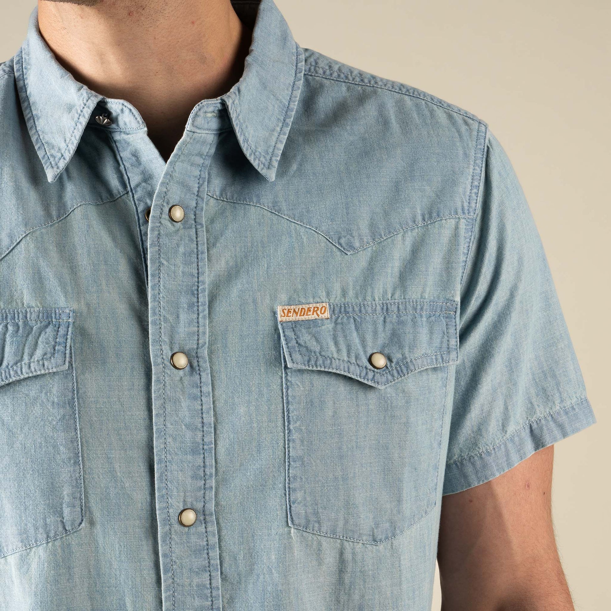 Sendero Provisions Co. The Wyatt Pearl Snap Short Sleeve Solid Shirt