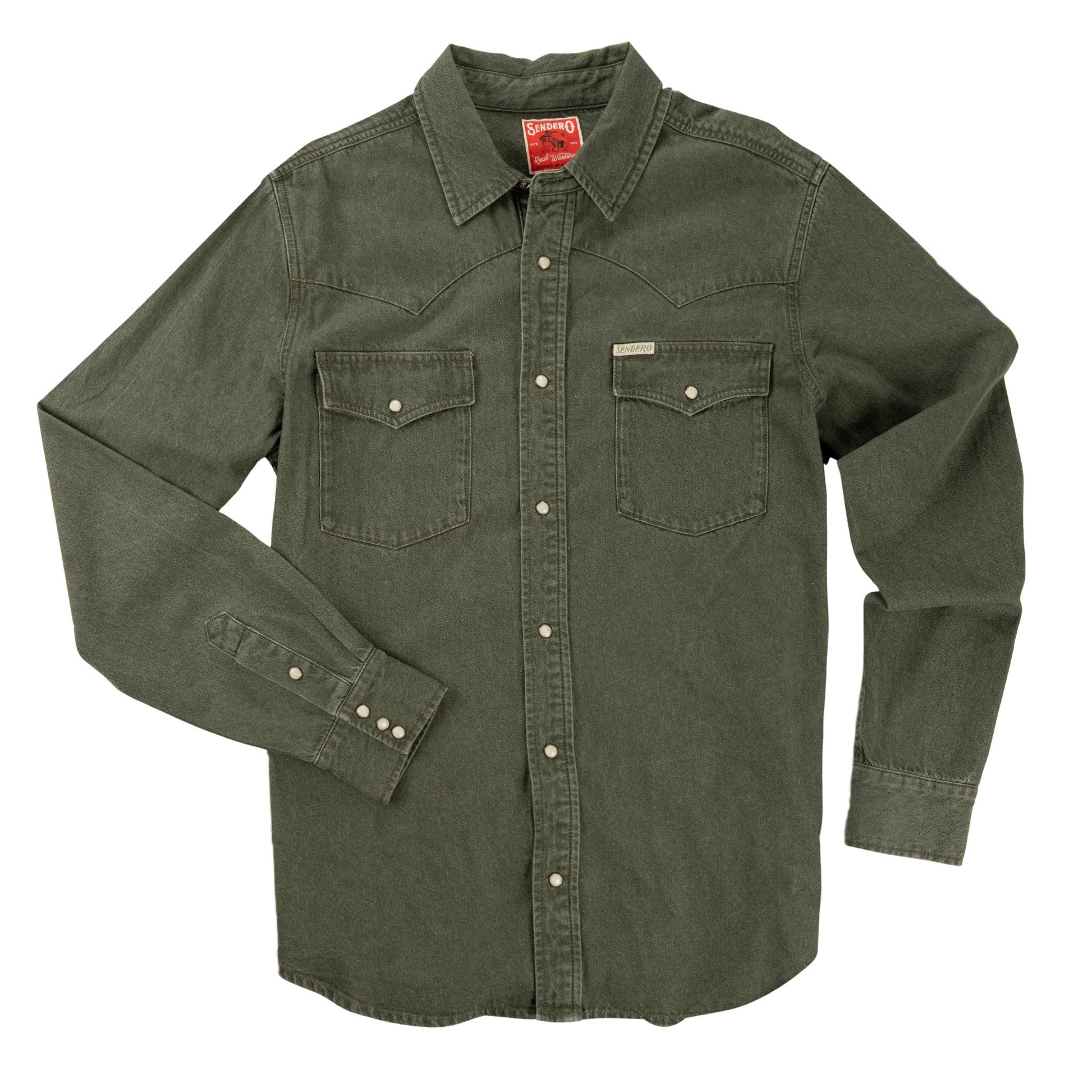 Sendero Provisions Co. The Wyatt Pearl Snap Long Sleeve Denim Shirt