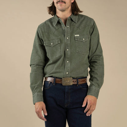 Sendero Provisions Co. The Wyatt Pearl Snap Long Sleeve Denim Shirt