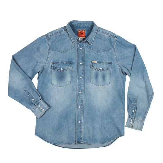 Sendero Provisions Co. The Wyatt Pearl Snap Long Sleeve Denim Shirt