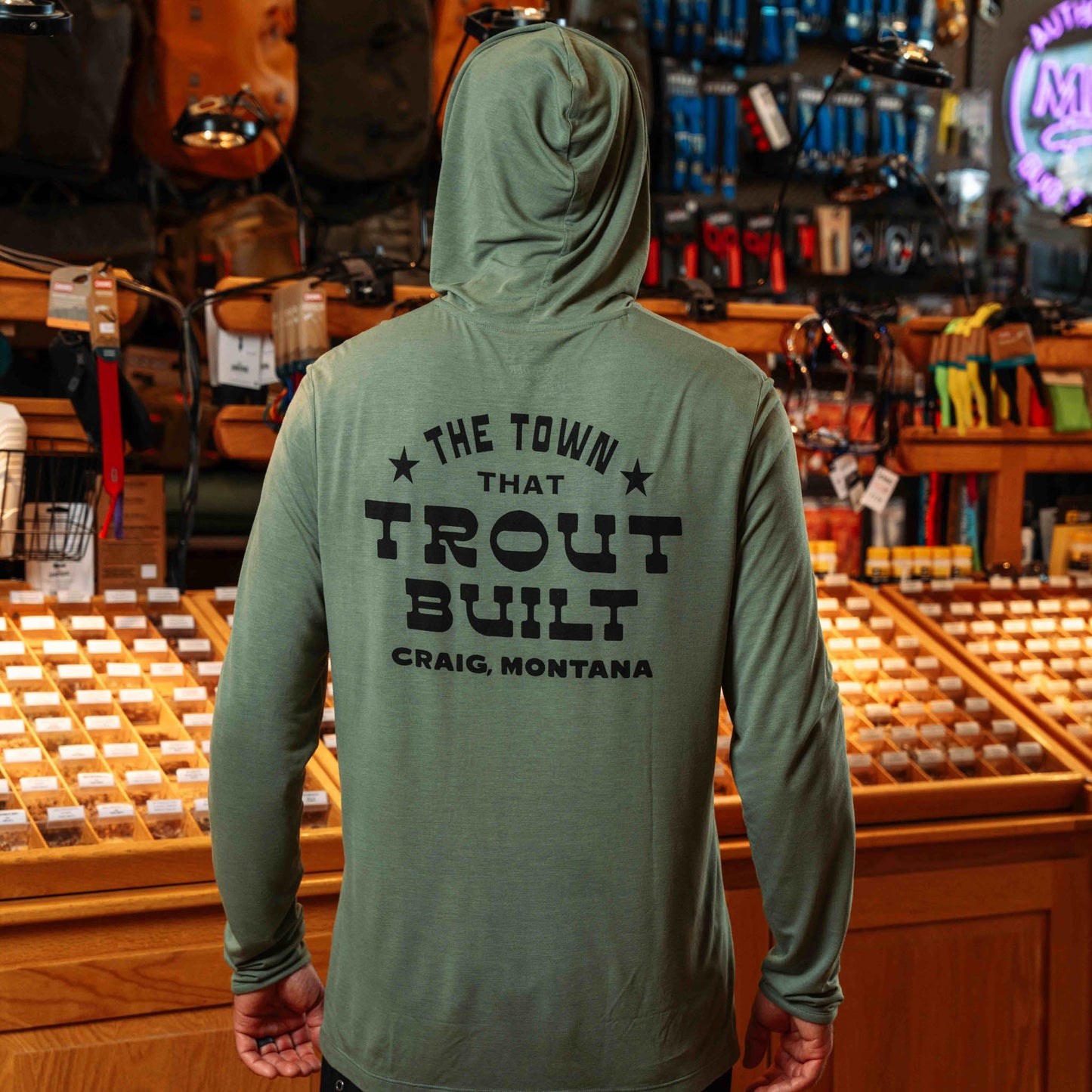 Sendero Provisions Co. Trout Built Yucatan Bamboo Hoodie Tech Long Sleeve Shirt