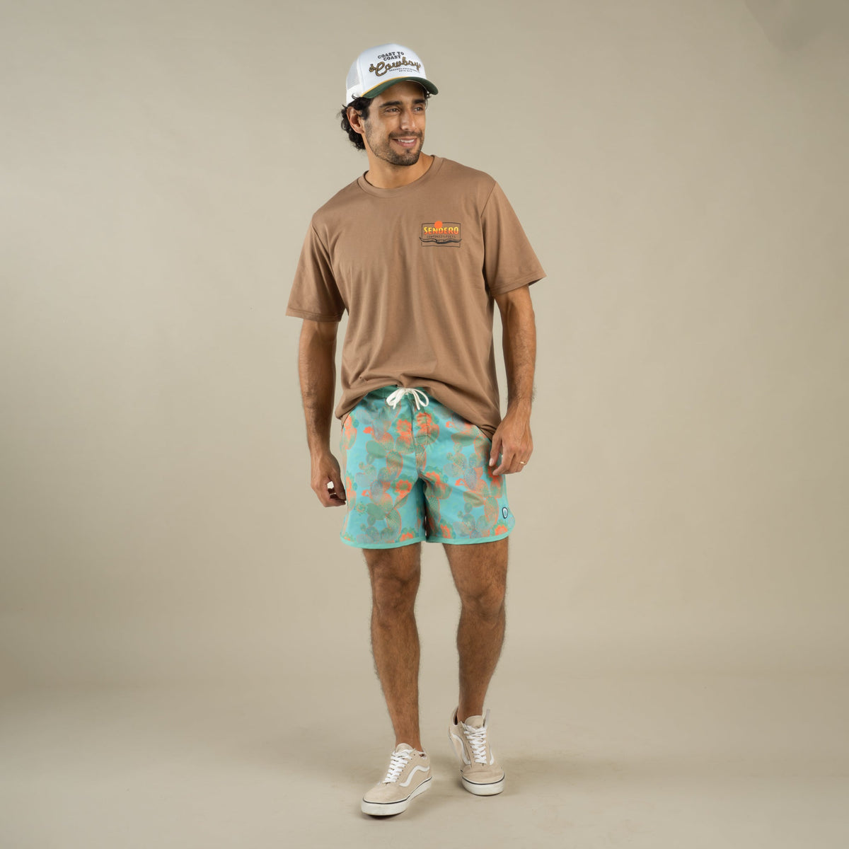 Sendero Provisions Co. Point Bar Boardshort - Nopal Cosmico - Verde Vivo