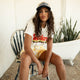 Vintage White/Red Print