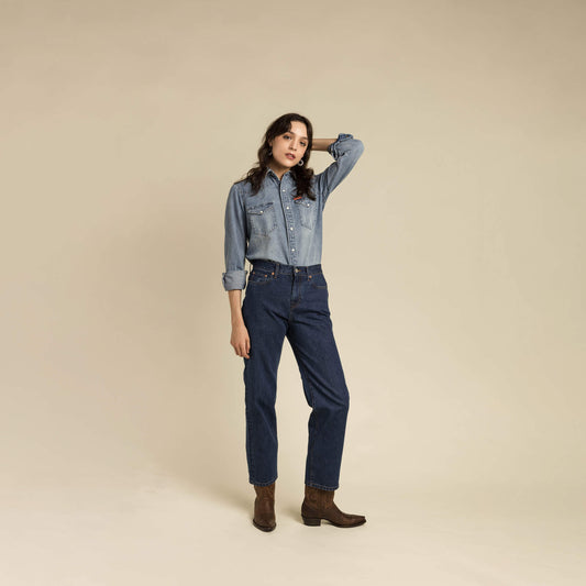 Sendero Provisions Co. The Women's Wyatt Denim Pearl Snap Shirt