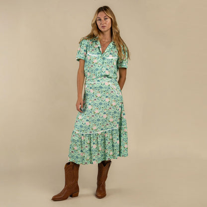 Sendero Provisions Co. Cheyenne Western Skirt - Mint Floral