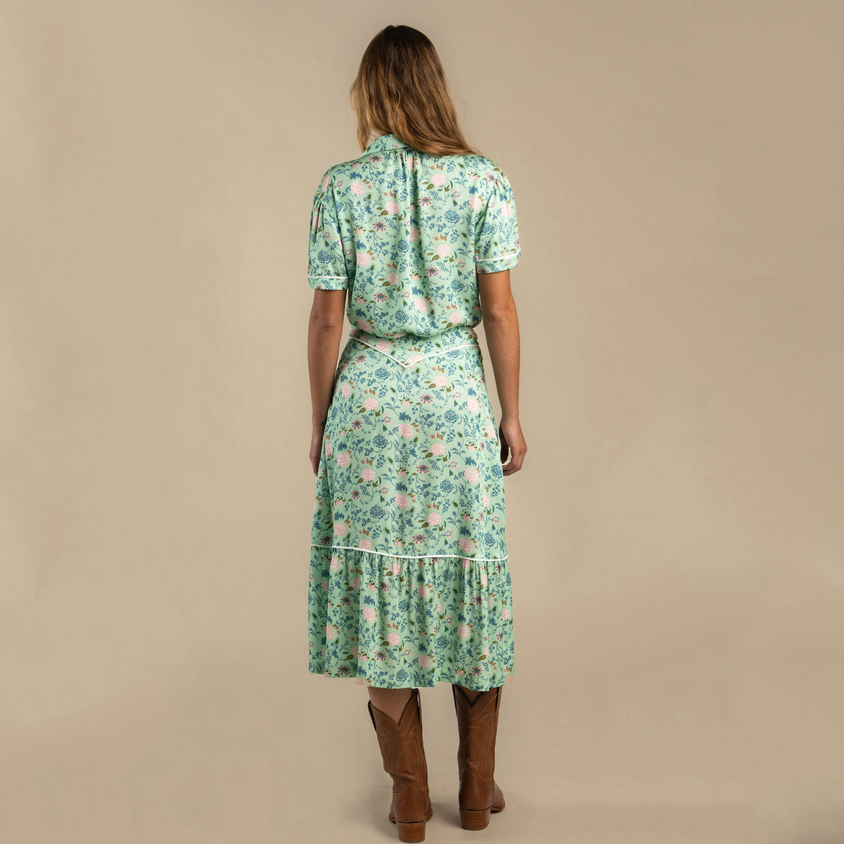 Sendero Provisions Co. Cheyenne Western Skirt - Mint Floral
