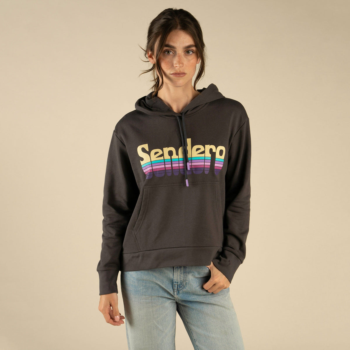 Sendero Provisions Co. Retro Logo Crop Hoodie