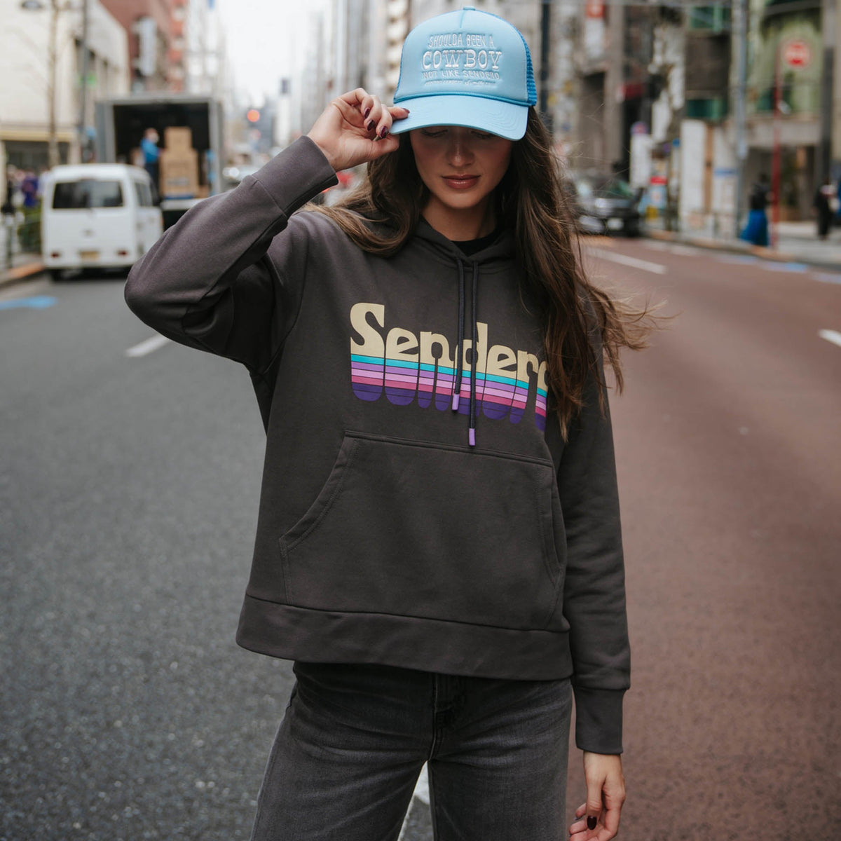 Sendero Provisions Co. Retro Logo Crop Hoodie