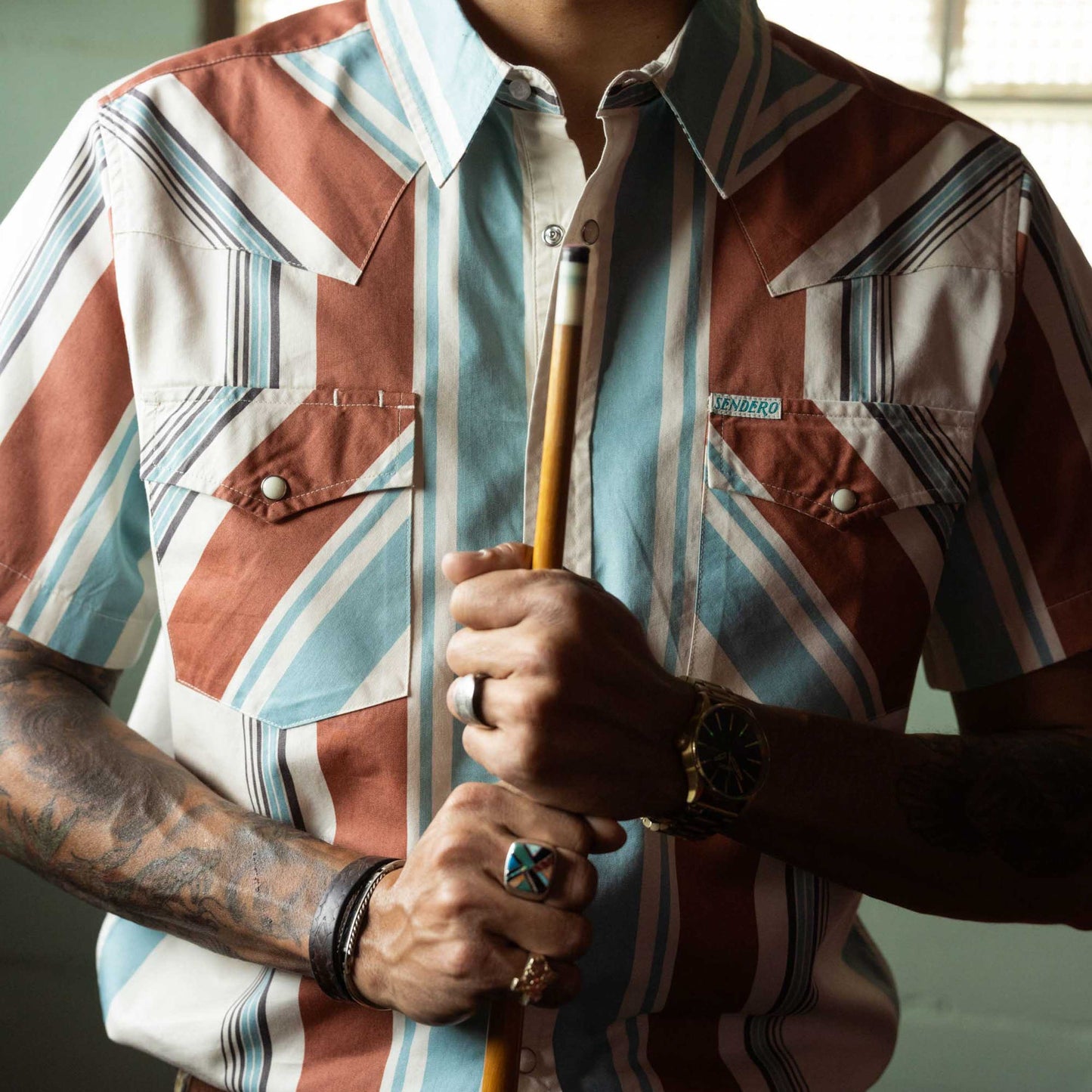 Sendero Provisions Co. The Wyatt Pearl Snap Short Sleeve Print Shirt