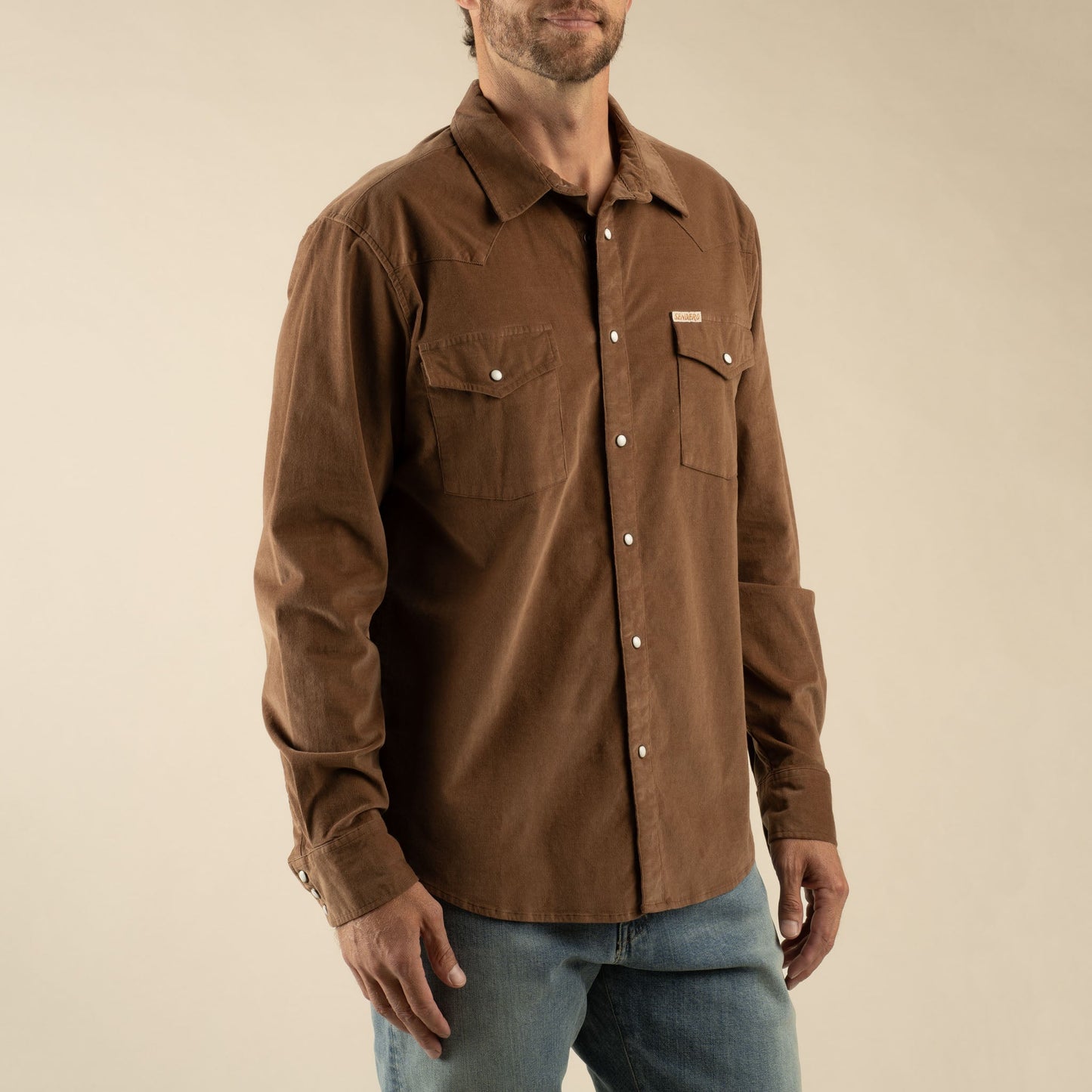 Sendero Provisions Co. The Wyatt Pearl Snap Long Sleeve Corduroy Shirt