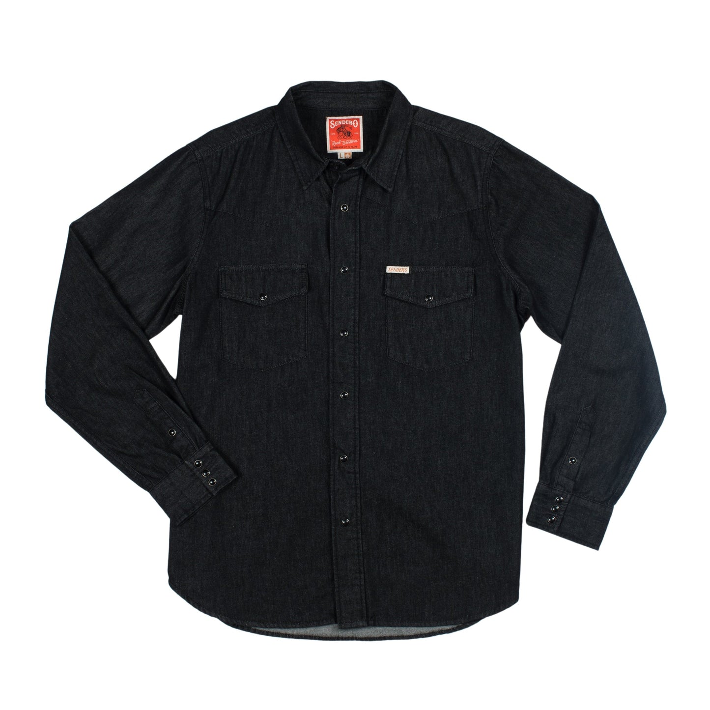 Sendero Provisions Co. The Wyatt Pearl Snap Long Sleeve Denim Shirt