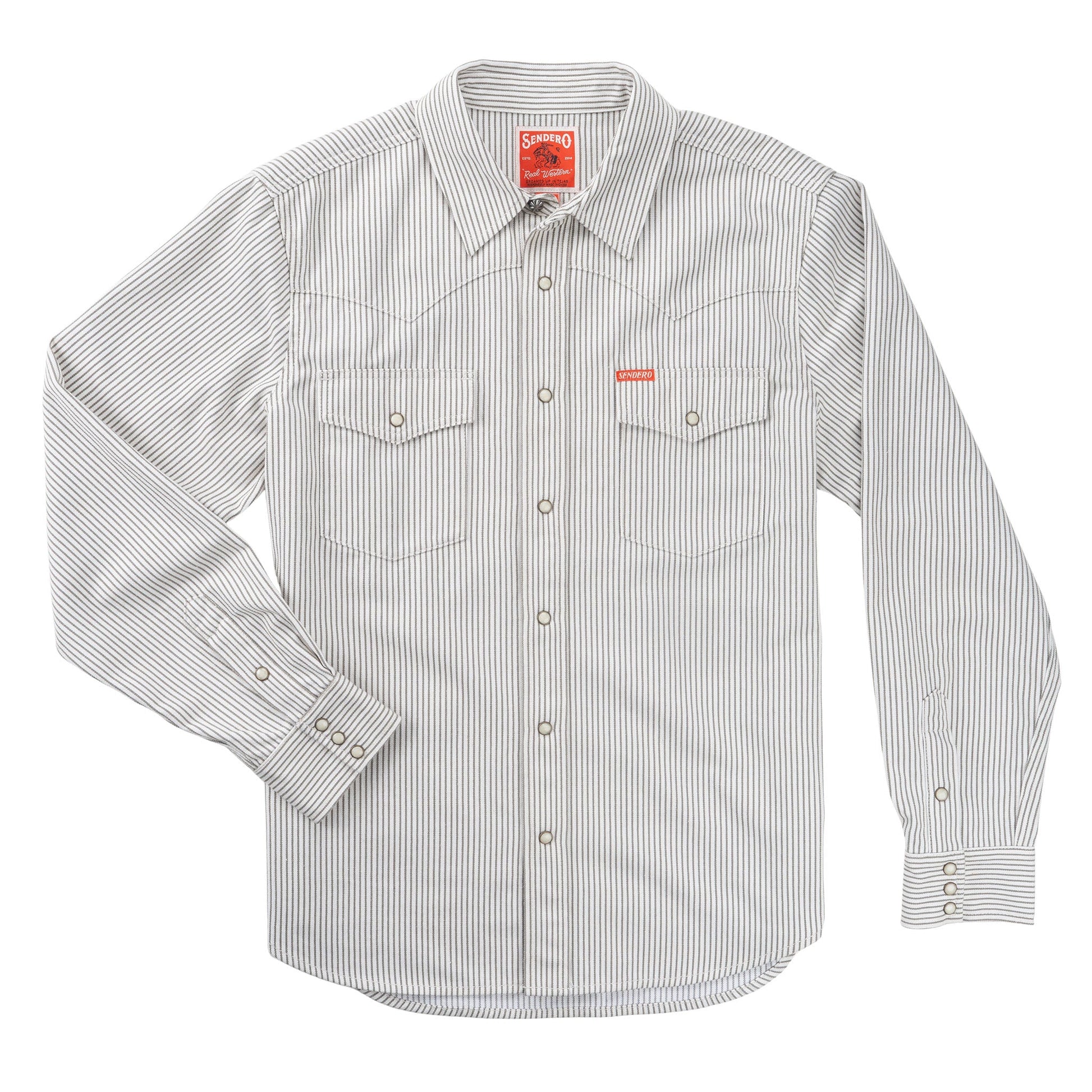 Sendero Provisions Co. The Wyatt Pearl Snap Long Sleeve Denim Shirt