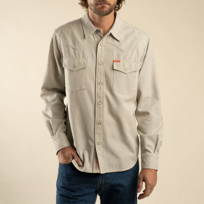 Sendero Provisions Co. The Wyatt Pearl Snap Long Sleeve Denim Shirt