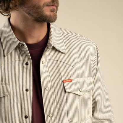 Sendero Provisions Co. The Wyatt Pearl Snap Long Sleeve Denim Shirt